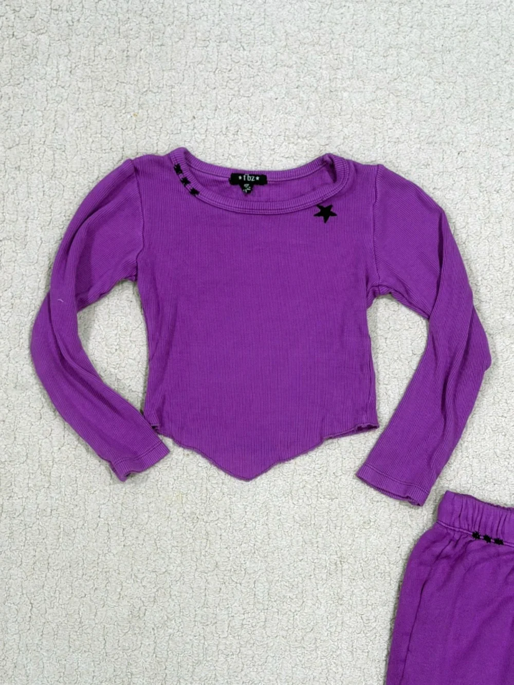 Kids Flowers By Zoe Cropped Top + Wide Leg Sweatpants Size 6X